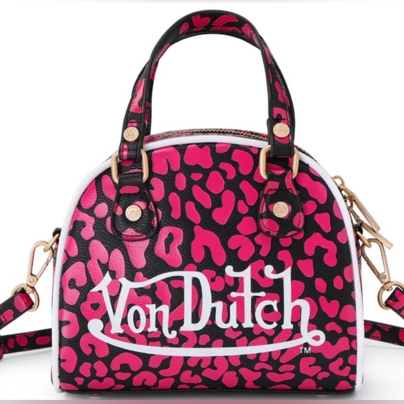 Von Dutch Handbags - Von Dutch HOT PINK CHEETAH BOWLING BAG